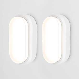 Set van 2 C-Series - LED Plafondlamp wit ovaal - Wandlamp - Scheepslamp - IP54 - 12W - 1160lm - 4000K neutraal wit - voor binnen en buiten