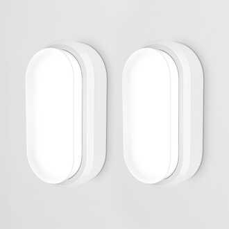 Set van 2 C-Series - LED Plafondlamp wit ovaal - Wandlamp - Scheepslamp - IP54 - 18 Watt - 1830lm - 6500K Daglicht wit - voor binnen en buiten