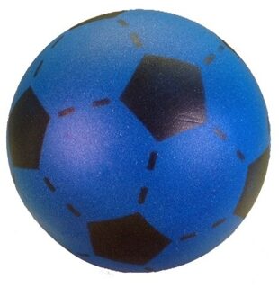 Set van 2 foam softbal voetballen blauw 20 cm - Zachte speelgoed voetbal