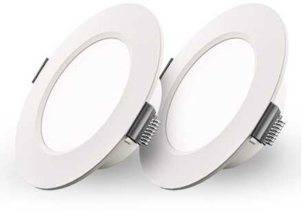 Set van 2 Georgia LED Inbouwspots - 3W 300lm - Rond - 6500K - Ø100 mm - IP20 - Wit