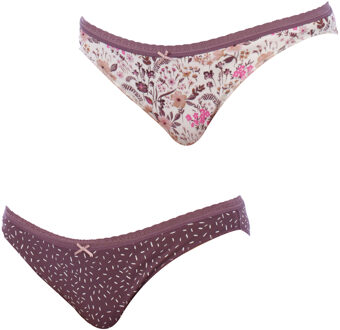 Set van 2 Mini Katoenen Slipjes 1031034 Dames Violet