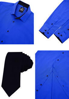 Set van 2 overhemden met stropdas Blauw