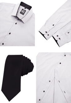 Set van 2 overhemden met stropdas Grijs - 6XL
