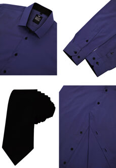 Set van 2 overhemden met stropdas Navy - 2XL