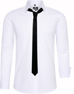 Set van 2 overhemden met stropdas Wit - 2XL