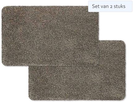 Set van 2 stuks Hamat Deurmat / Droogloopmat Aqua Stop 40x60cm Graniet Grijs