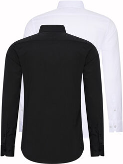 Set van 2 zakelijke overhemden Veelkleurig - 2XL