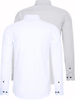 Set van 2 zakelijke overhemden Veelkleurig - 2XL