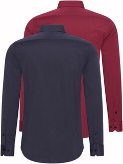 Set van 2 zakelijke overhemden Veelkleurig - 2XL