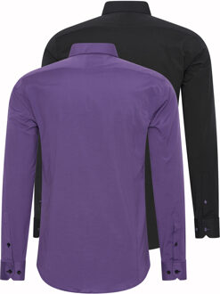 Set van 2 zakelijke overhemden Veelkleurig - 2XL