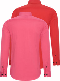 Set van 2 zakelijke overhemden Veelkleurig