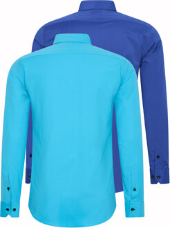 Set van 2 zakelijke overhemden Veelkleurig