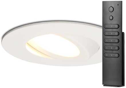 Set van 20 stuks LED inbouwspots Napels IP65 8 Watt 2700K dimbaar 360° kantelbaar wit incl. afstandsbediening