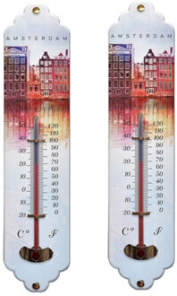 Set Van 2x Amsterdams Design Thermometers Voor Binnen En Buiten - Buitenthermometers Multikleur