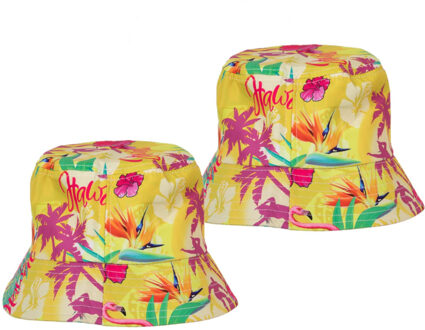 Set van 2x Hawaii thema vissershoedje/zonnehoedje voor volwassenen