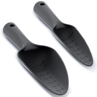 Set van 2x kleine tuin hand scheppen - zwart - kunststof - 29 cm - verschillende breedtes
