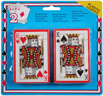 Set van 2x poker/kaartspel speelkaarten geplastificeerd Multi