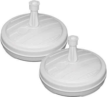 Set van 2x ronde parasolvoet wit 42 cm 13 liter