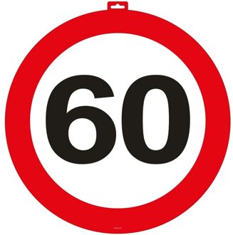 Set van 2x stuks 60 Jaar verkeersborden wandbord van 47 cm - Leeftijd feestartikelen en versieringen