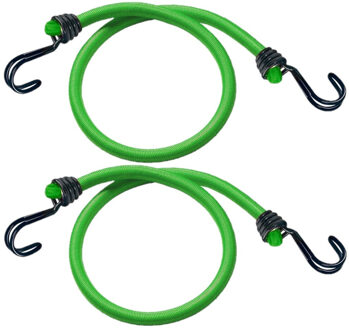 Set van 2x stuks bagagespin/snelbinders 80 cm groen