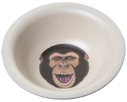 Set van 2x stuks bamboe ontbijtkommen servies chimpansee print voor kinderen/peuters 15 cm