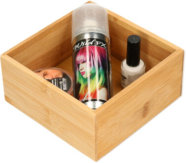 Set van 2x stuks bestekbakken/keuken organizers 1-vaks Tidy Smart bamboe 15 x 15 x 7 cm