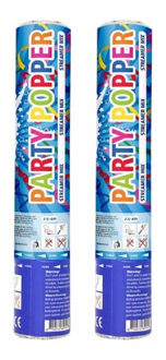 Set van 2x stuks confetti party shooters kanonnen gekleurd 26 cm