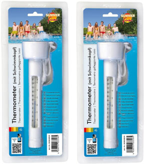 Set van 2x stuks drijvende water/zwembad thermometers