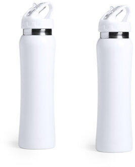 Set van 2x stuks drinkfles/waterfles/sport bidon wit 800 ml - Drinkflessen