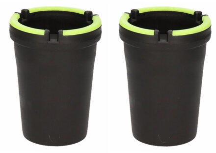Set van 2x stuks glow in the dark auto lichtgevende asbakken 11 cm - Auto accessoires voor sigaretten