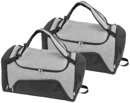 Set van 2x stuks grijs/zwarte sporttassen/weekendtassen rugtassen 55 cm
