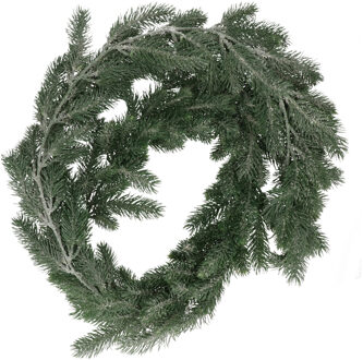 Set van 2x stuks groene dennentakken dennenslinger Kerstslinger 180 cm