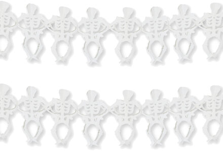 Set van 2x stuks halloween/Horror thema skeletten feestslinger 3 meter van papier