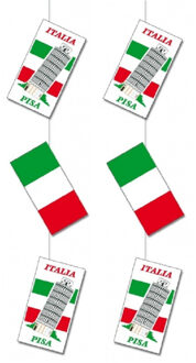 Set van 2x stuks hangslinger decoratie thema Italie 100 cm van karton