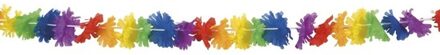 Set van 2x stuks hawaii bloemen/bloemetjes party slingers 3 meter - Tropische feestartikelen/versiering