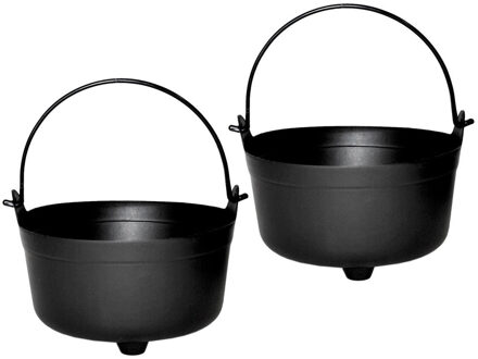 Set van 2x stuks heksenketel/kookpot zwart 24 cm