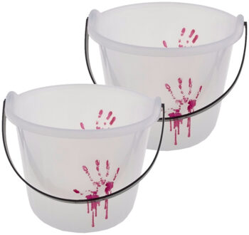 Set van 2x stuks horror snoep emmertjes glow in the dark 13 x 5 cm