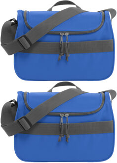 Set van 2x stuks kleine koeltassen voor lunch blauw 30 x 15 x 22 cm 10 liter