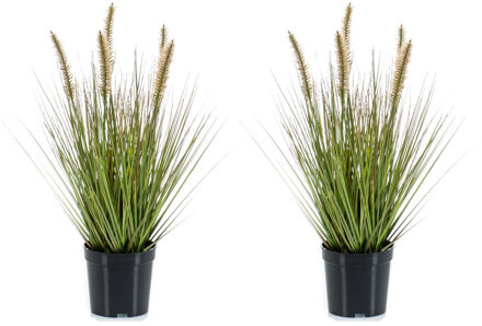 Set van 2x stuks kunstplanten groen gras sprieten 45 cm. - Kunstplanten