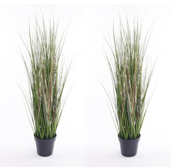 Set van 2x stuks kunstplanten groen gras sprieten 65 cm. - Kunstplanten