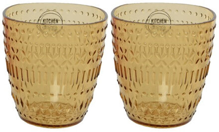 Set van 2x stuks kunststof bekers geel 200 ml