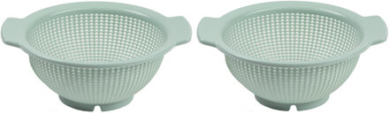 Set van 2x stuks kunststof vergieten mintgroen 27 x 24 x 10 cm