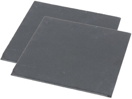 Set van 2x stuks leisteen serveerplanken 30 x 30 cm