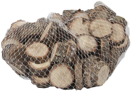 Set van 2x stuks netjes met ieder 500 gram stuks houten decoratie boomschijfjes 2,5 cm - Houten knutselstokjes