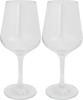 Set van 2x stuks onbreekbare kunststof camping wijnglazen voor rode wijn 380 ml