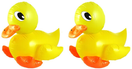 Set van 2x stuks opblaasbare eenden 42 cm