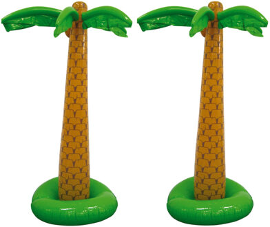 Set van 2x stuks opblaasbare palmboom/bomen 180 cm - Tropische Hawaii versiering decoraties en feestartikelen