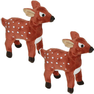Set van 2x stuks pluche hertje knuffeldier van 20 cm
