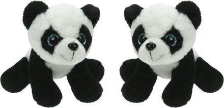 Set van 2x stuks pluche knuffel dieren Panda beer van 25 cm - Knuffeldier Multikleur