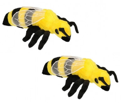 Set van 2x stuks pluche wespen knuffels 20 cm - Insecten dieren
